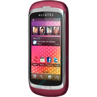 Красно-розовый телефон Alcatel One Touch 818 (Миасс)