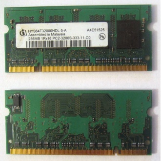 Модуль памяти для ноутбуков 256MB DDR2 SODIMM PC3200 (Миасс)